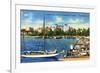 St. Petersburg, Florida - Central Yacht Basin Scene-Lantern Press-Framed Premium Giclee Print