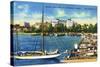 St. Petersburg, Florida - Central Yacht Basin Scene-Lantern Press-Stretched Canvas