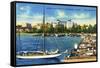 St. Petersburg, Florida - Central Yacht Basin Scene-Lantern Press-Framed Stretched Canvas