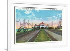 St. Petersburg, Florida - Down Million Dollar Pier Scene-Lantern Press-Framed Premium Giclee Print