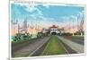 St. Petersburg, Florida - Down Million Dollar Pier Scene-Lantern Press-Mounted Premium Giclee Print