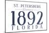 St. Petersburg, Florida - Established Date (Blue)-Lantern Press-Mounted Art Print