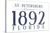 St. Petersburg, Florida - Established Date (Blue)-Lantern Press-Stretched Canvas