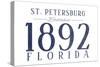 St. Petersburg, Florida - Established Date (Blue)-Lantern Press-Stretched Canvas