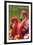 St. Petersburg, Florida - Flamingos-Lantern Press-Framed Art Print