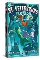 St. Petersburg, Florida - Live Mermaids-Lantern Press-Stretched Canvas
