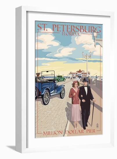 St. Petersburg, Florida - Million Dollar Pier-Lantern Press-Framed Art Print