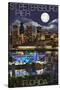 St. Petersburg, Florida - Night Skyline and Pier-Lantern Press-Stretched Canvas