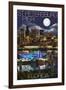 St. Petersburg, Florida - Night Skyline and Pier-Lantern Press-Framed Art Print