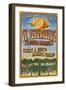 St. Petersburg, Florida - Orange Grove Vintage Sign-Lantern Press-Framed Art Print
