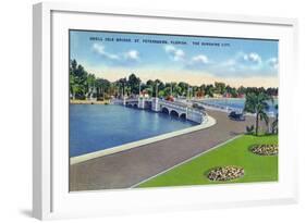 St. Petersburg, Florida - Snell Isle Bridge View-Lantern Press-Framed Art Print