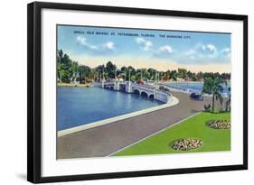 St. Petersburg, Florida - Snell Isle Bridge View-Lantern Press-Framed Art Print