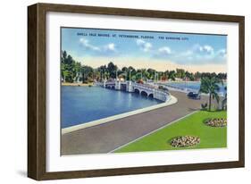 St. Petersburg, Florida - Snell Isle Bridge View-Lantern Press-Framed Art Print