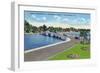 St. Petersburg, Florida - Snell Isle Bridge View-Lantern Press-Framed Art Print