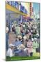 St. Petersburg, Florida - View of Crowds and Famous Green Benches-Lantern Press-Mounted Art Print
