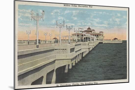 St. Petersburg, Florida - View of Million Dollar Pier-Lantern Press-Mounted Art Print