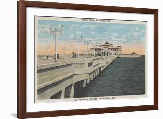 St. Petersburg, Florida - View of Million Dollar Pier-Lantern Press-Framed Premium Giclee Print