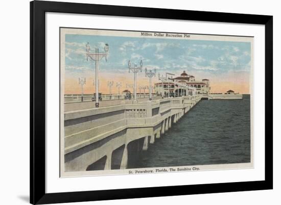 St. Petersburg, Florida - View of Million Dollar Pier-Lantern Press-Framed Premium Giclee Print