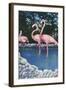 St. Petersburg, Florida, View of Pink Flamingos at Florida Wild Animal Ranch-Lantern Press-Framed Art Print