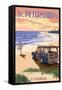 St. Petersburg, Florida - Woody on the Beach-Lantern Press-Framed Stretched Canvas