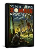 St. Petersburg, Florida - Zombie Apocalypse-Lantern Press-Framed Stretched Canvas