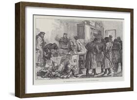 St Petersburg Police Discovering a Nihlist Printing-Press-Johann Nepomuk Schonberg-Framed Giclee Print