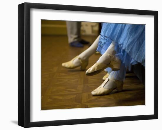 St.Petersburg, Russia, Detail of Ballerinas Shoes and Dress During a Short Rest Backstage During th-Ken Scicluna-Framed Photographic Print