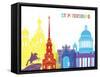 St Petersburg Skyline Pop-paulrommer-Framed Stretched Canvas