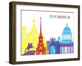 St Petersburg Skyline Pop-paulrommer-Framed Art Print