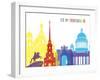 St Petersburg Skyline Pop-paulrommer-Framed Art Print