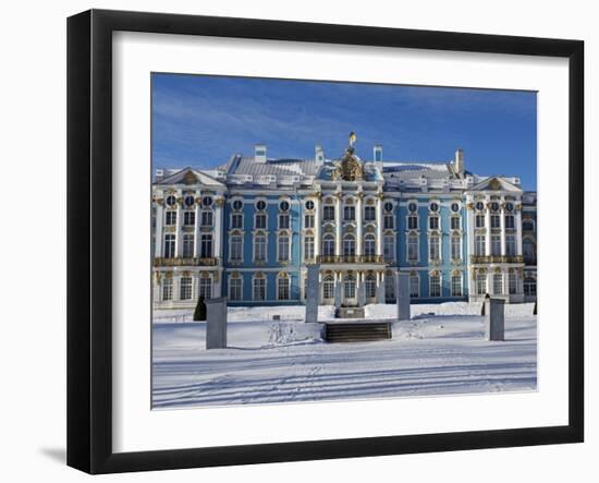 St Petersburg, Tsarskoye Selo, Catherine Palace Was Commissioned by the Empress Elizabeth, Russia-Nick Laing-Framed Photographic Print