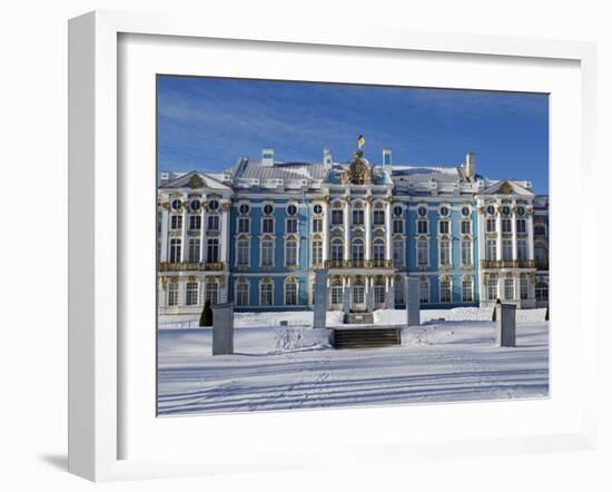 St Petersburg, Tsarskoye Selo, Catherine Palace Was Commissioned by the Empress Elizabeth, Russia-Nick Laing-Framed Photographic Print