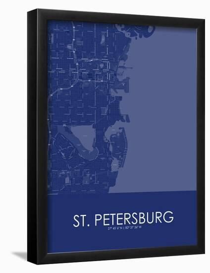 St. Petersburg, United States of America Blue Map-null-Framed Poster