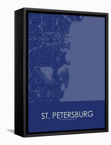 St. Petersburg, United States of America Blue Map-null-Framed Stretched Canvas