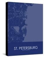 St. Petersburg, United States of America Blue Map-null-Stretched Canvas