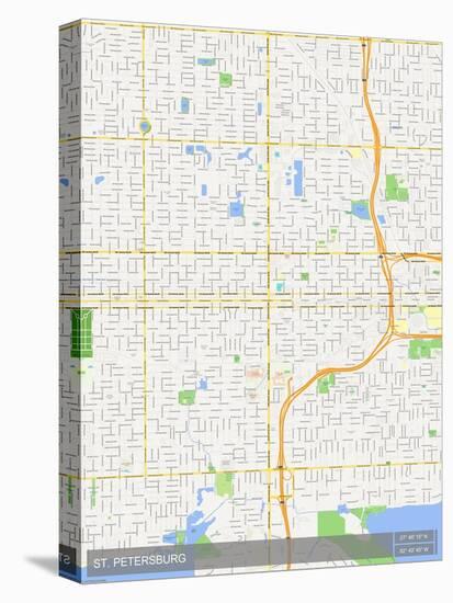 St. Petersburg, United States of America Map-null-Stretched Canvas