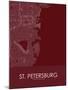 St. Petersburg, United States of America Red Map-null-Mounted Poster