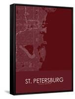 St. Petersburg, United States of America Red Map-null-Framed Stretched Canvas