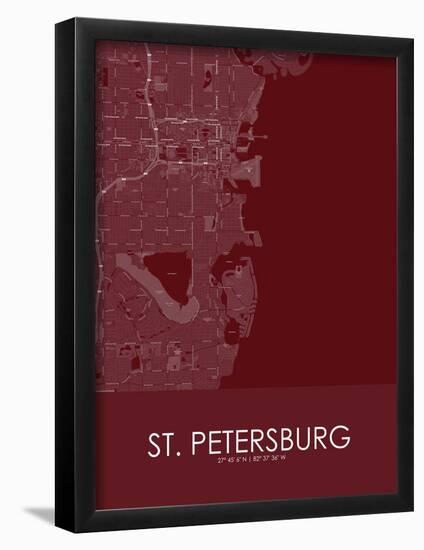 St. Petersburg, United States of America Red Map-null-Framed Poster