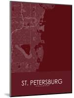 St. Petersburg, United States of America Red Map-null-Mounted Poster