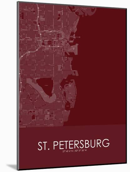 St. Petersburg, United States of America Red Map-null-Mounted Poster