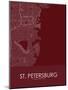 St. Petersburg, United States of America Red Map-null-Mounted Poster