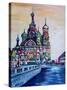 St Petersburg With Church Of The Savior On Blood-Martina Bleichner-Stretched Canvas