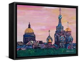 St Petersburg With Church Of The Savior On Blood-Martina Bleichner-Framed Stretched Canvas