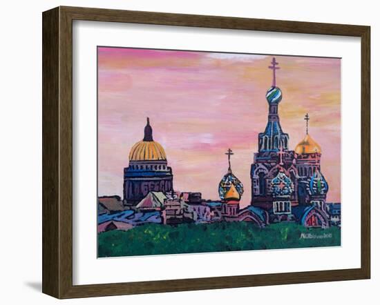 St Petersburg With Church Of The Savior On Blood-Martina Bleichner-Framed Art Print