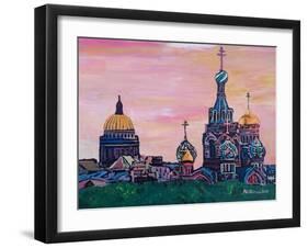 St Petersburg With Church Of The Savior On Blood-Martina Bleichner-Framed Art Print