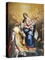 St. Philip Neri with Virgin and Child-Carlo Cignani-Stretched Canvas