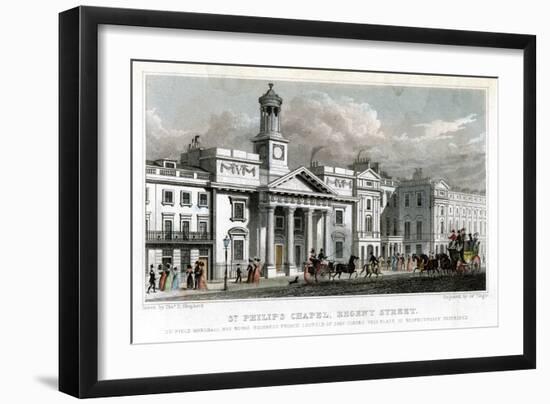 St Philip's Chapel, Regent Street, Westminster, London, 1827-J Tingle-Framed Giclee Print
