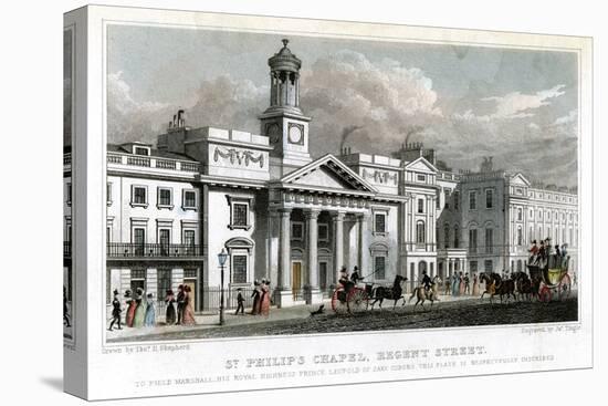 St Philip's Chapel, Regent Street, Westminster, London, 1827-J Tingle-Stretched Canvas