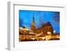 St. Reinoldi Church and Christmas Market at Dusk, Dortmund, North Rhine-Westphalia, Germany, Europe-Frank Fell-Framed Photographic Print